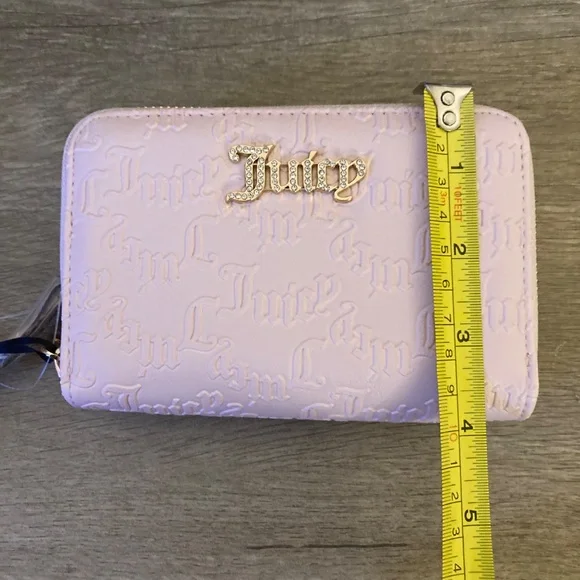 Juicy Couture Double Zip Around Wallet - Powder Blush with Bling - Picture 8 of 13